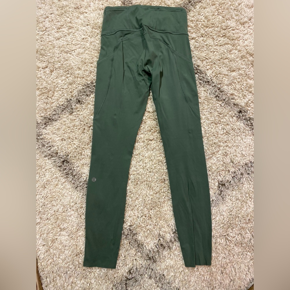 Lululemon fast & free - 25” Green High-Waisted Leggings with pockets